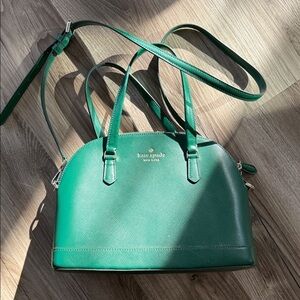kate spade emerald green leather dome crossbody bag